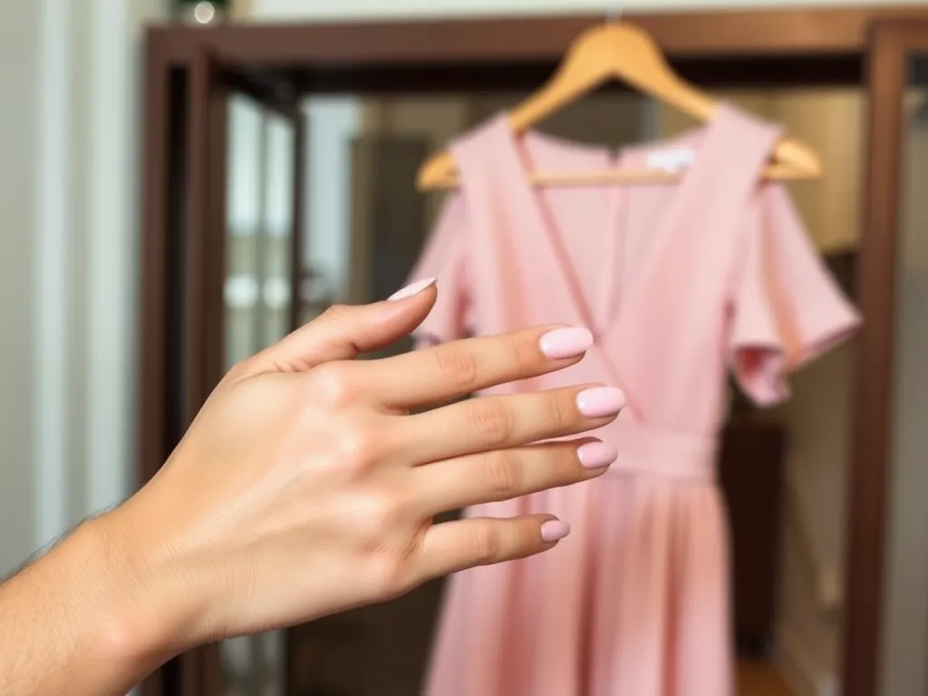 Jakie paznokcie do pudrowej sukienki?